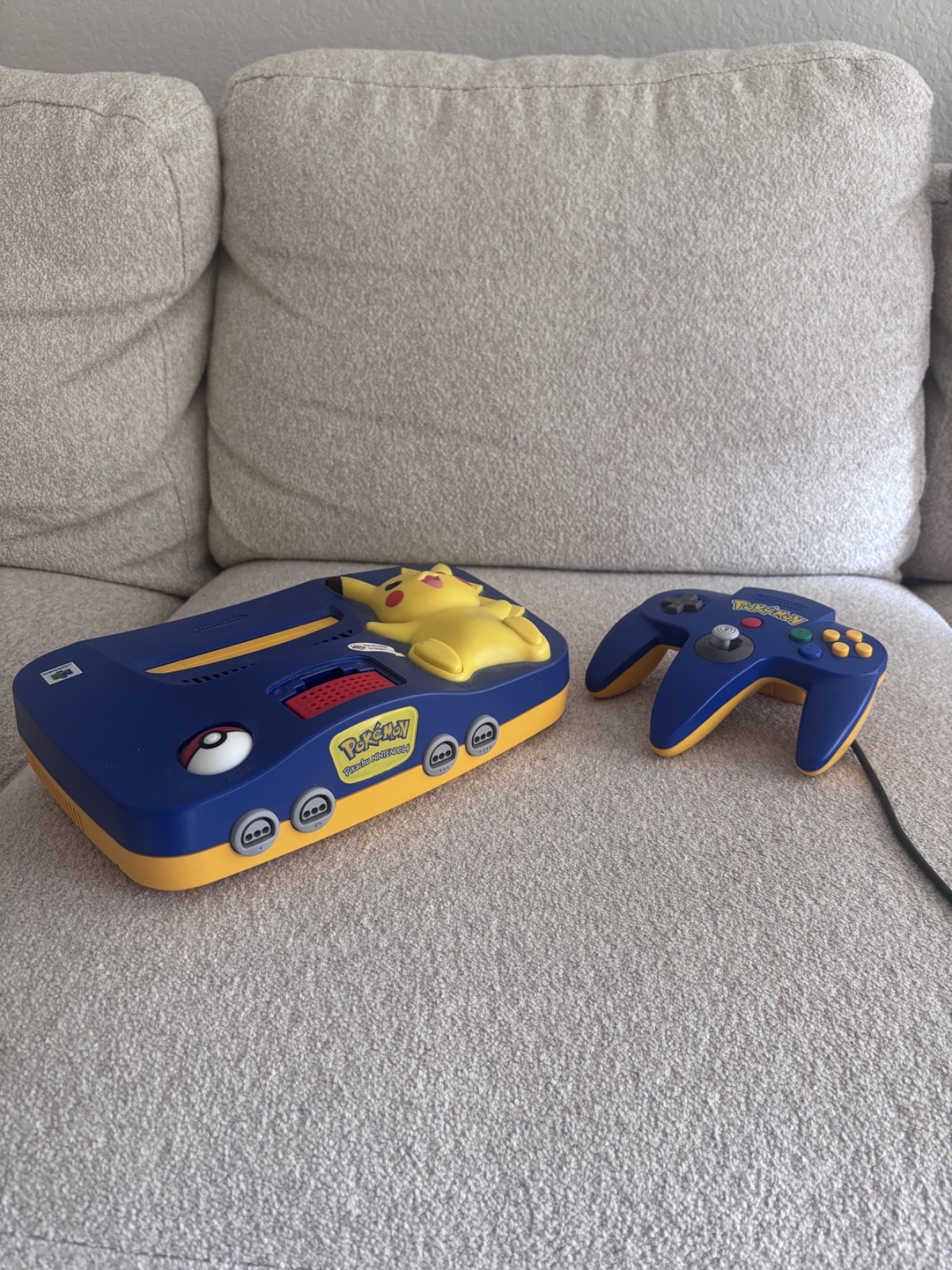 Nintendo 64 Pokemon Pikachu Edition Blue N64 Console w/ Expansion Pack (TESTED)