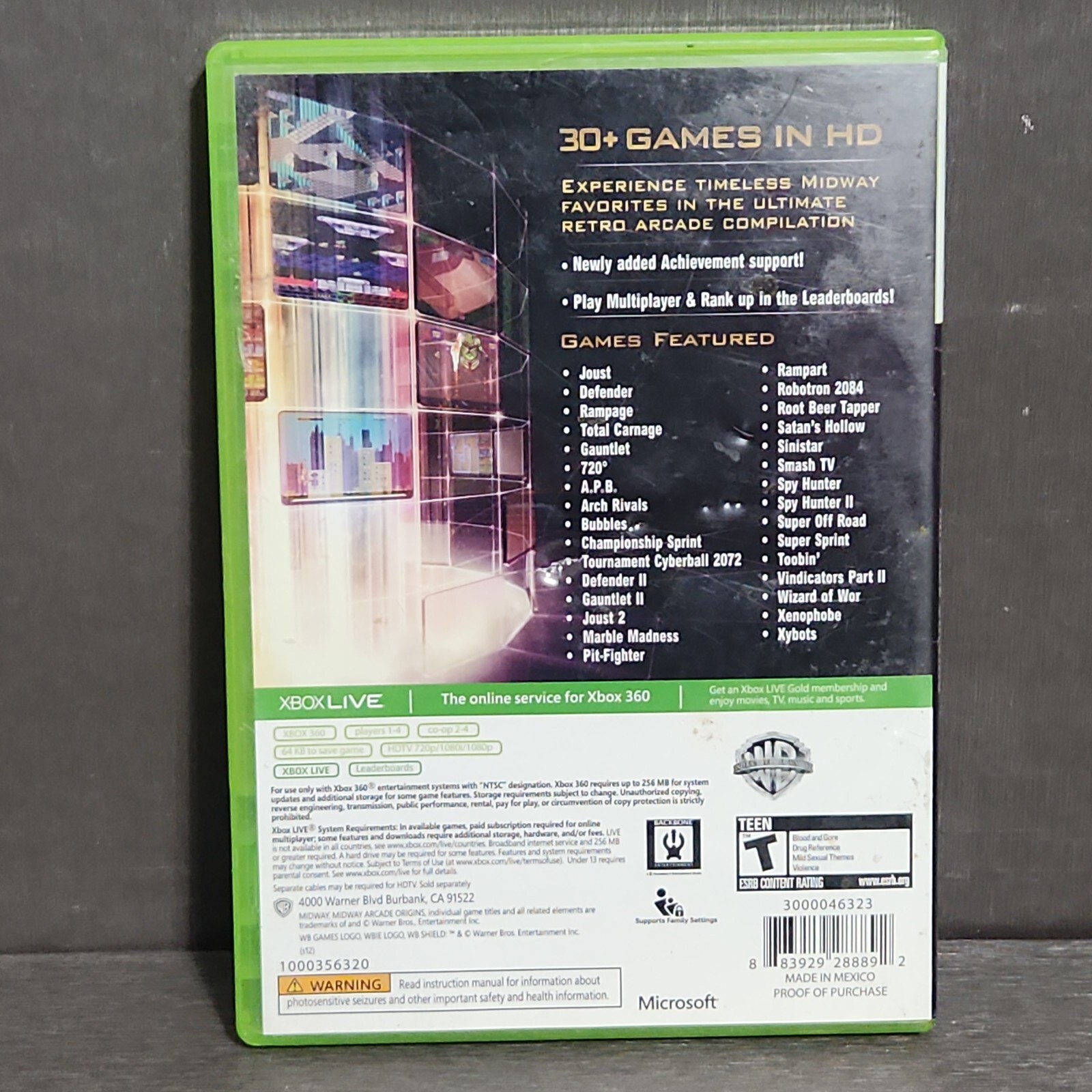 Midway Arcade Origins Xbox 360 Complete Video Game