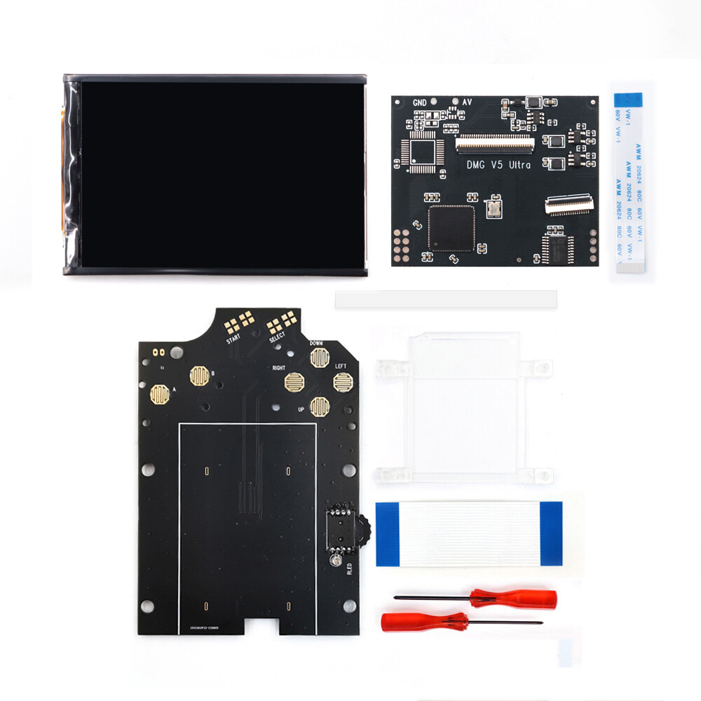 GB DMG LCD IPS V5 Backlight Screen Kit w/ Rechargeable Battery For Game Boy