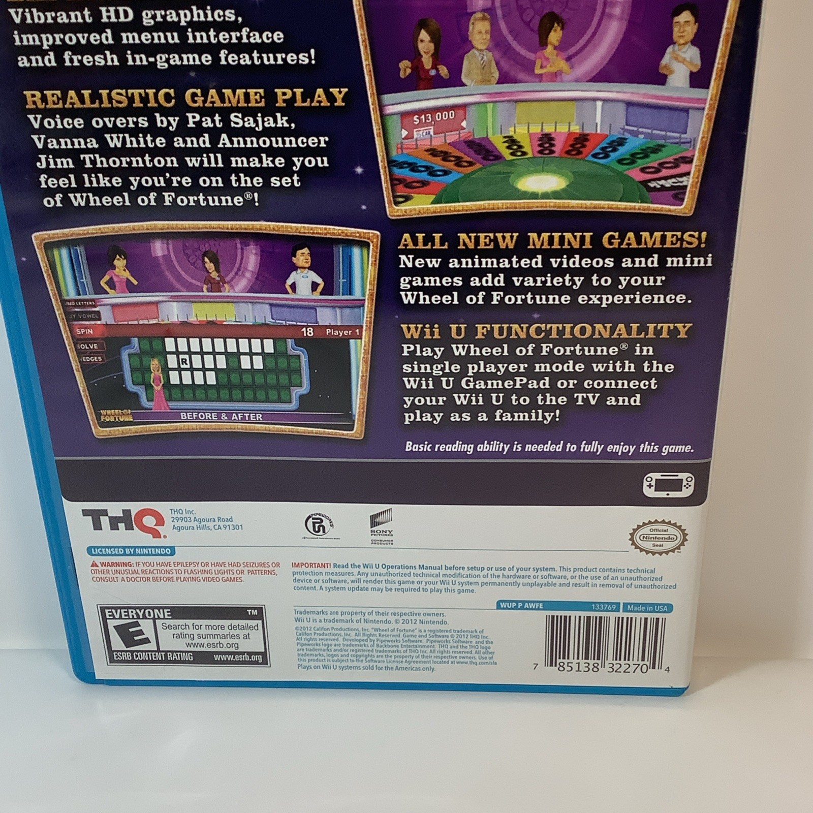 Wheel of Fortune (Nintendo Wii U, 2012) CIB Complete