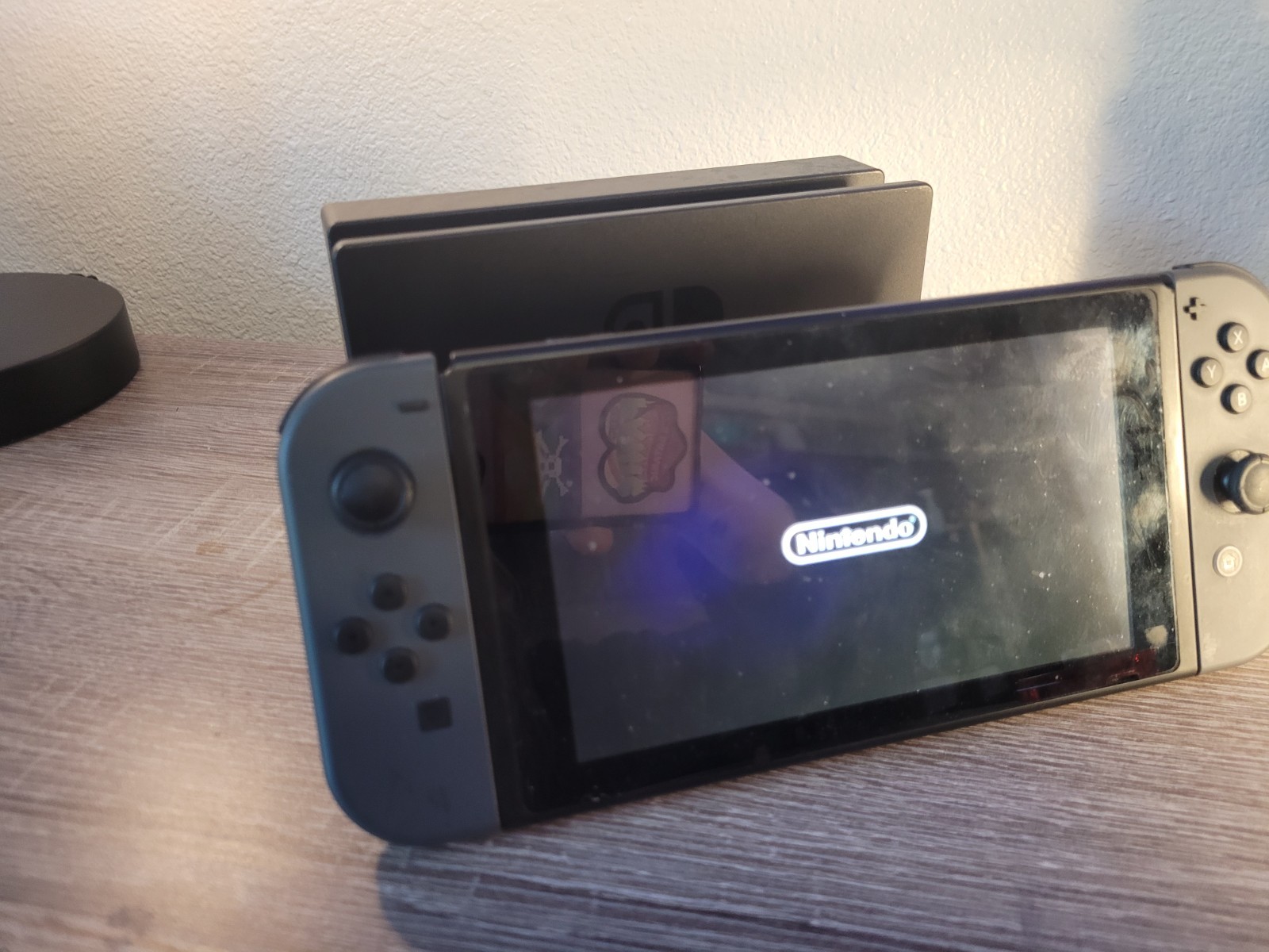 Nintendo Switch HAC-001, Dock, and A/C – Grade C- *Screen Blemish, Bad Battery*