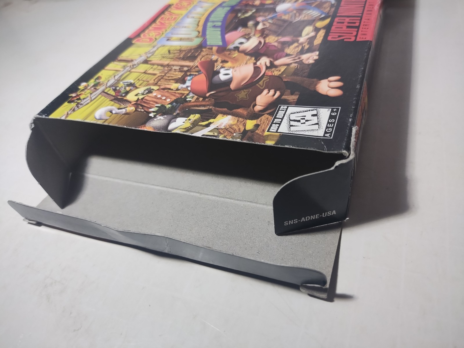 Empty Donkey Kong Country 2 Super Nintendo SNES Game Box, Tray & Bag
