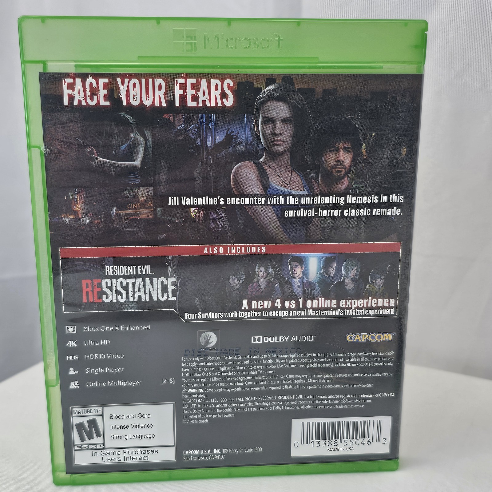 Resident Evil 3 Remake Xbox One (2020) M Mature Capcom Survival Horror Game