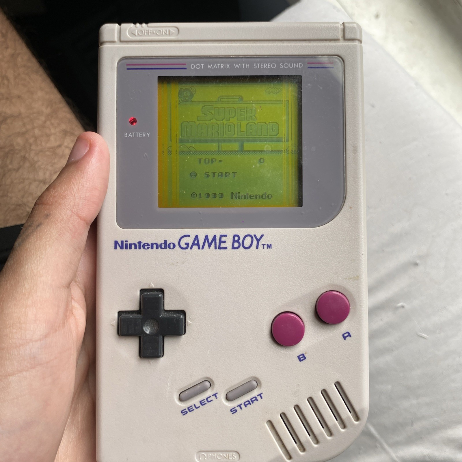 Nintendo Game Boy Handheld System- Gray- Original with Super Mario Land