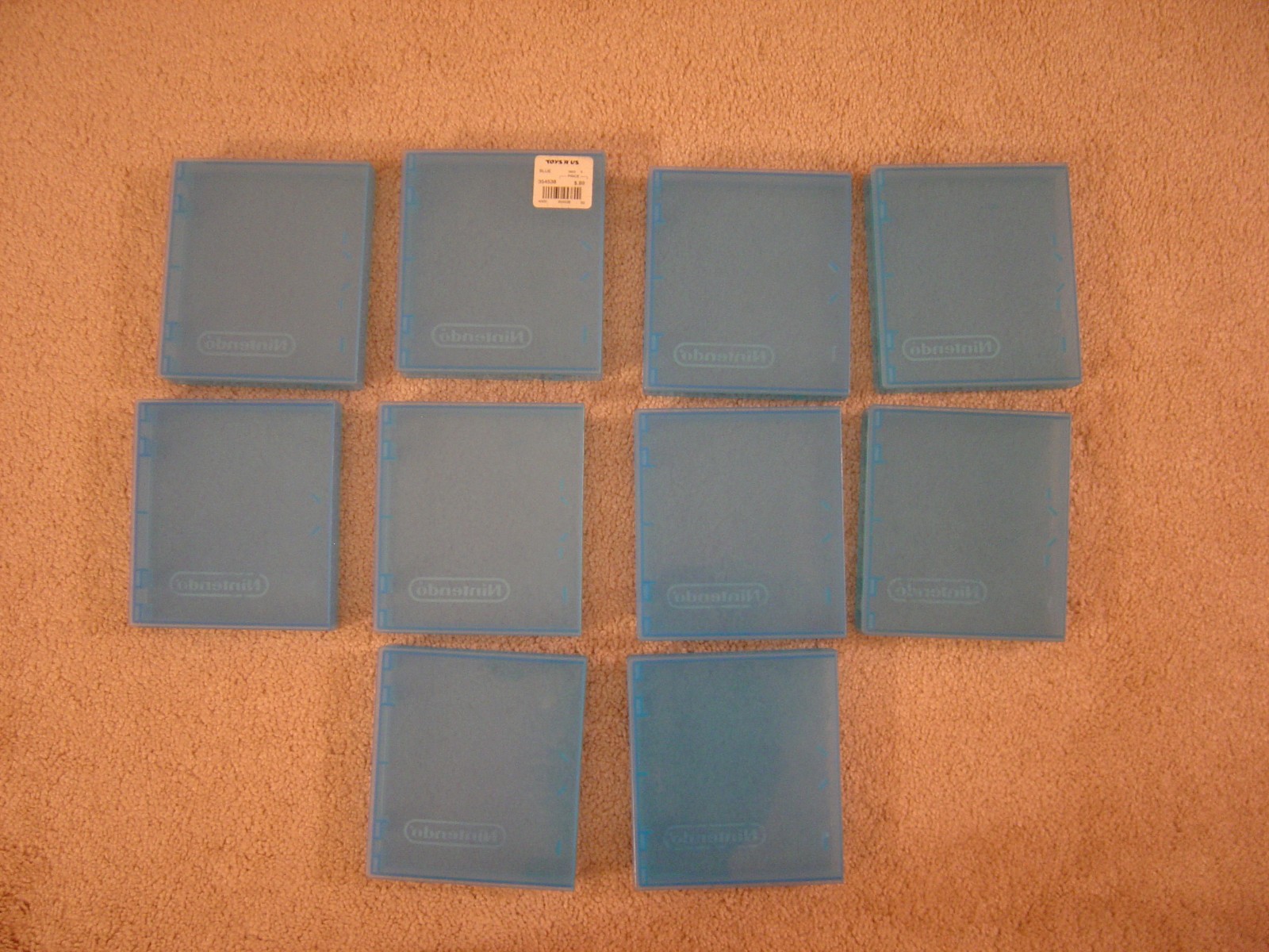 Lot of 10 Blue Nintendo Entertainment System OEM NES Clamshell Cases video games