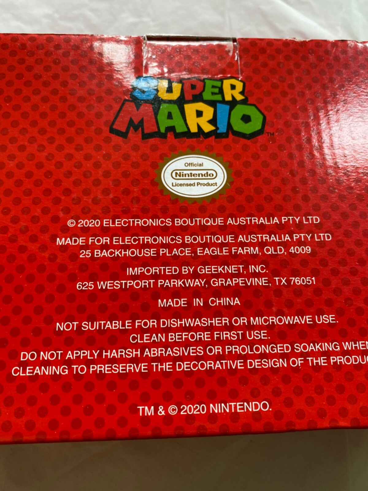 Nintendo Super Mario 16 Oz 4 glass Set NIB 2020