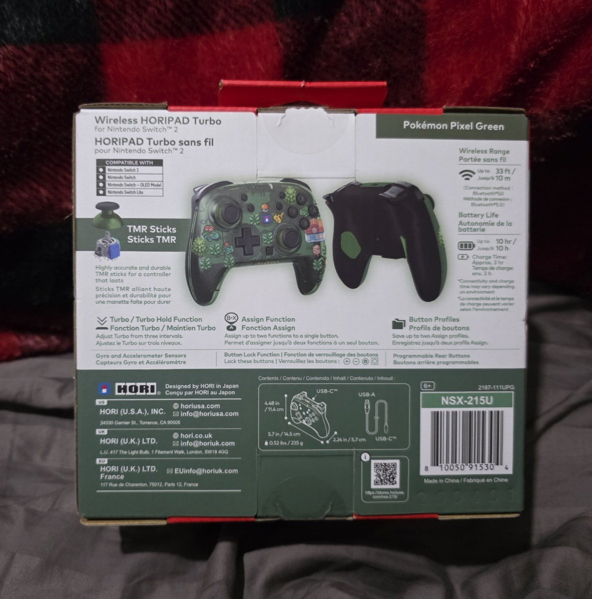 2026 HORI Wireless HORIPAD Turbo (Pokemon Green Themed) for Nintendo Switch 2