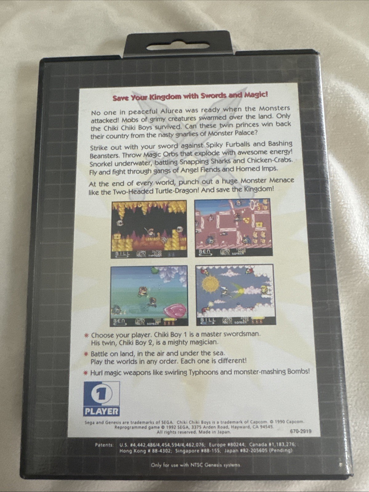 1993 Vintage Chiki Chiki Boys Saga Genesis Authentic Video Game & Case No Manual