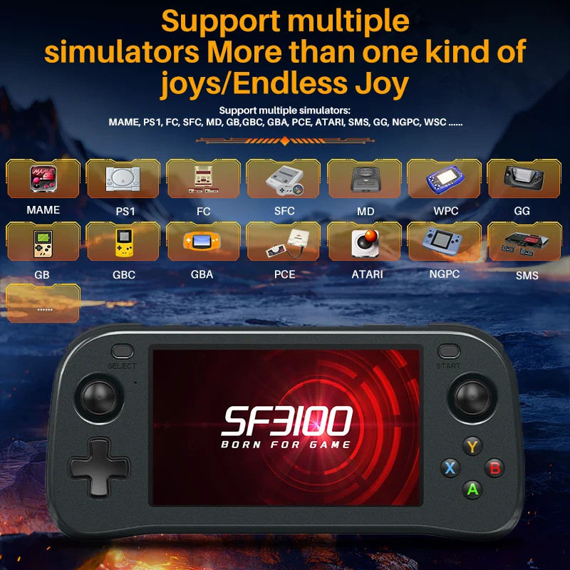 Portable Retro Game Console SF3100 with 4.5″ IPS HD Screen,3000Mah Battery.Handh