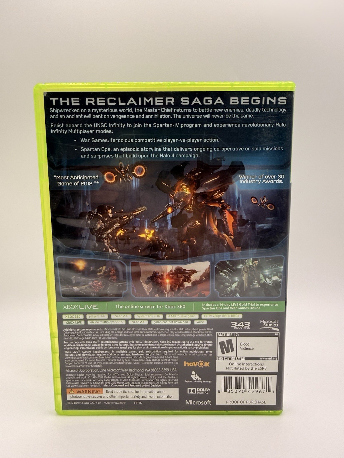Halo 4 Xbox 360 2 Disc Set w/ Case & Insert Microsoft 343 Industries