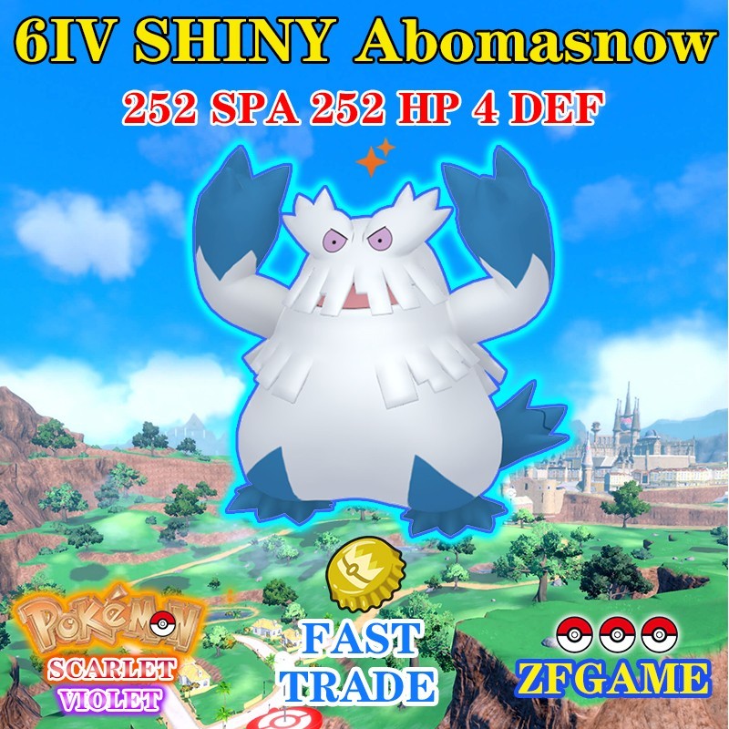 ✨POKEMON 6IV SHINY Abomasnow + EVS 🚀 SCARLET and VIOLET ✨Online delivery⚡ ENG