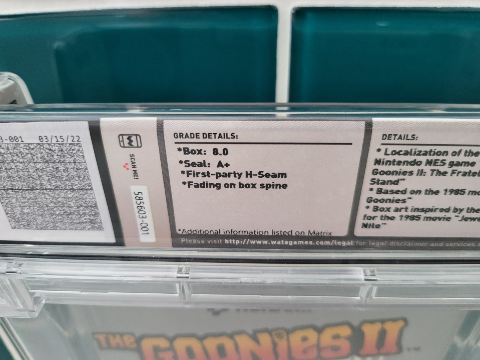The Goonies II (Oval Seal) Nintendo NES Wata 8.0 A+
