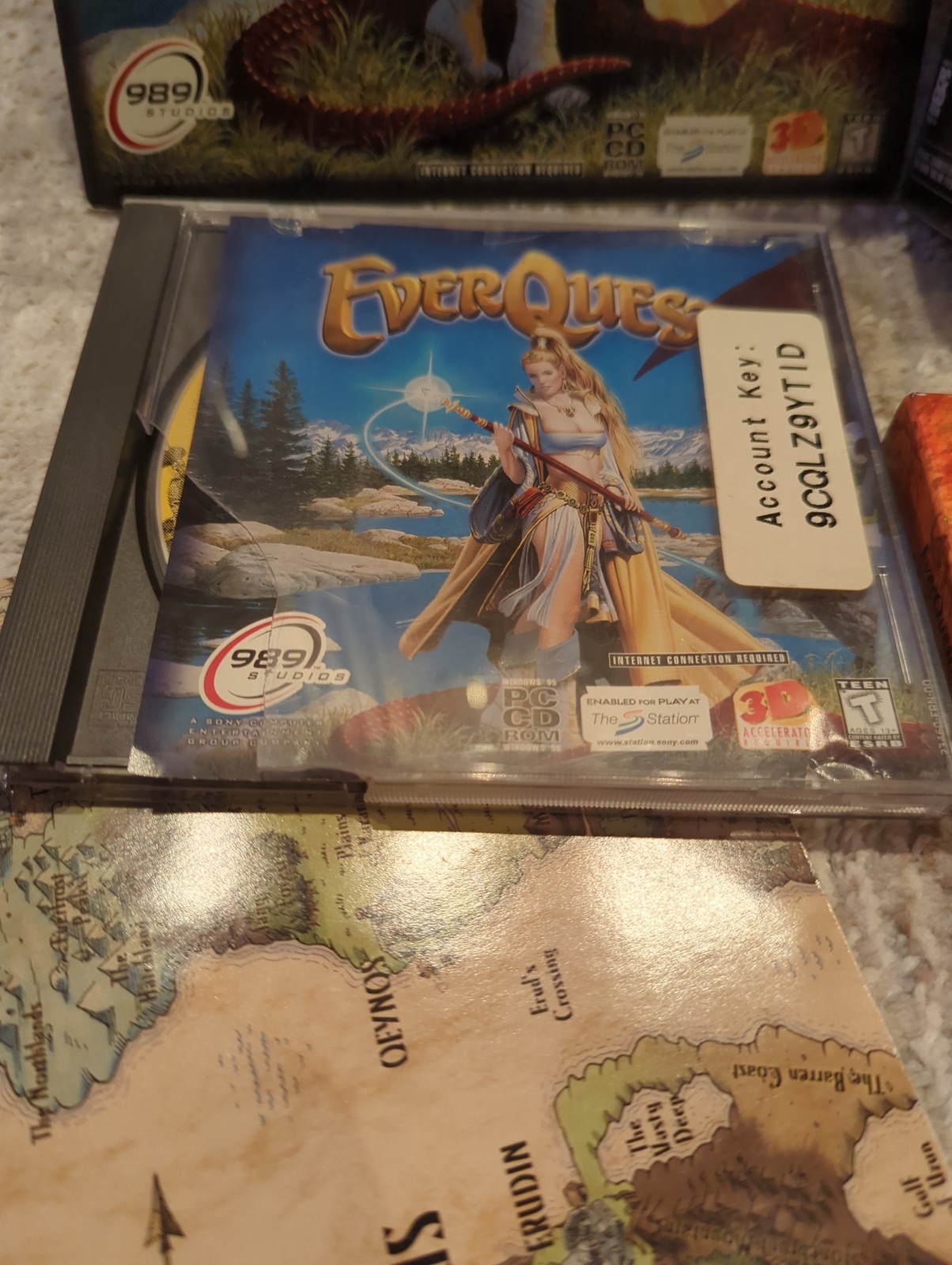 EverQuest + Shadows Of Lucin PC Game Big Box 1998 Lot With Extra Map See Descrip