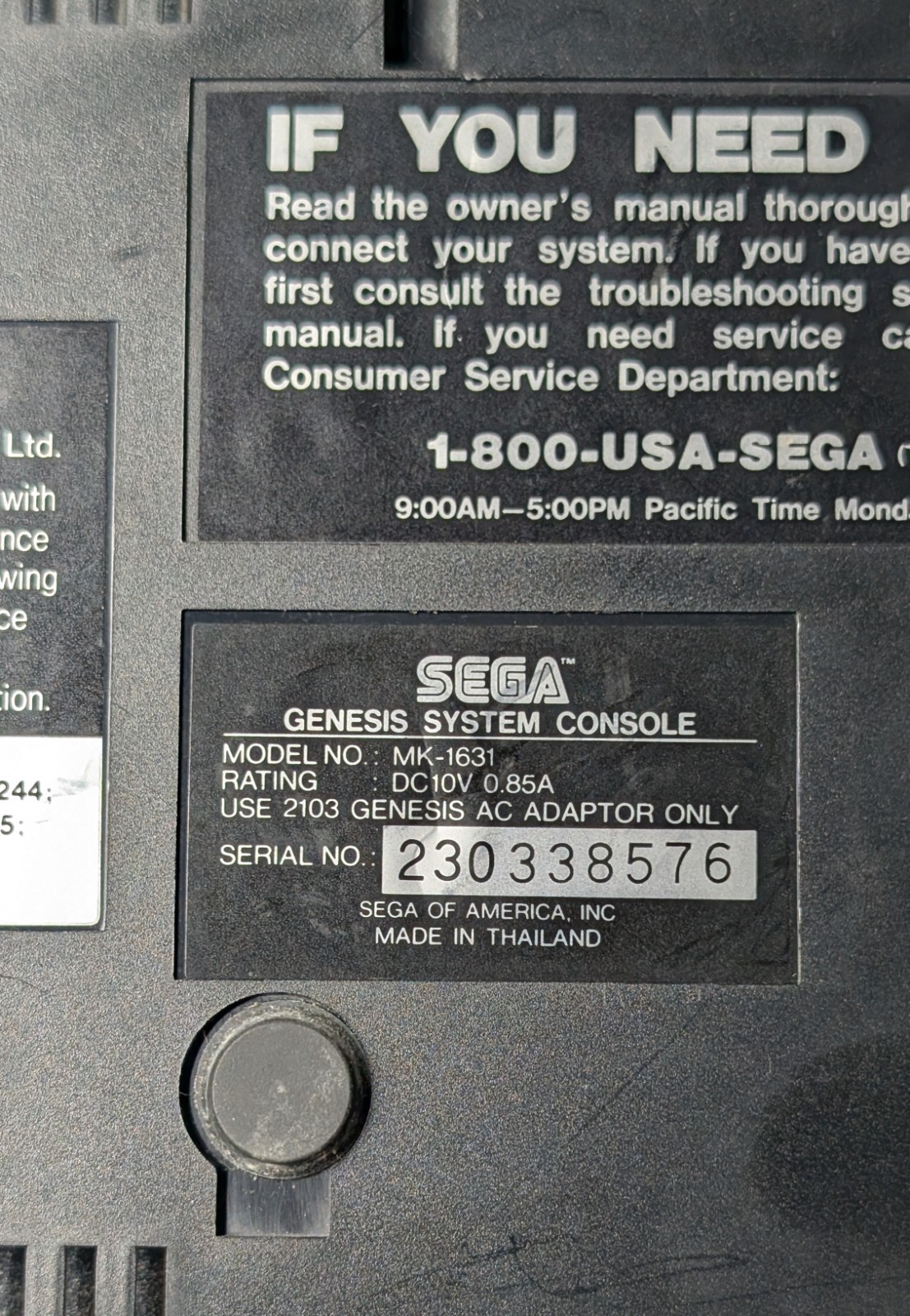 Sega Genesis Model 2 MK-1631 Console Only No Controller Tested Works Great