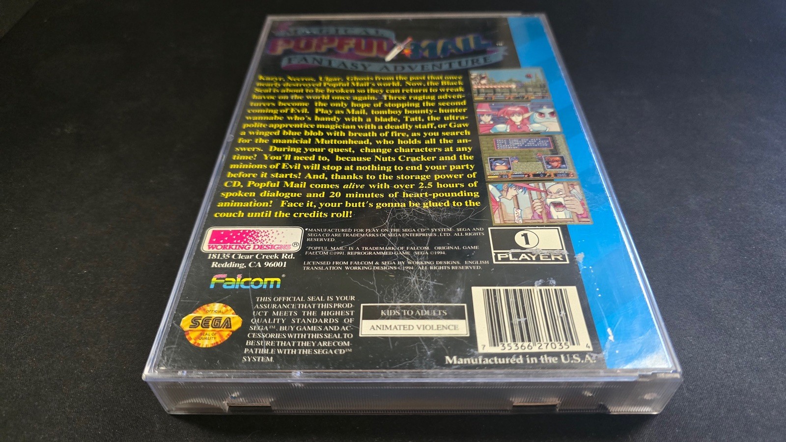 Popful Mail Working Designs Sega CD LN perfect condition COMPLETE no reg-!