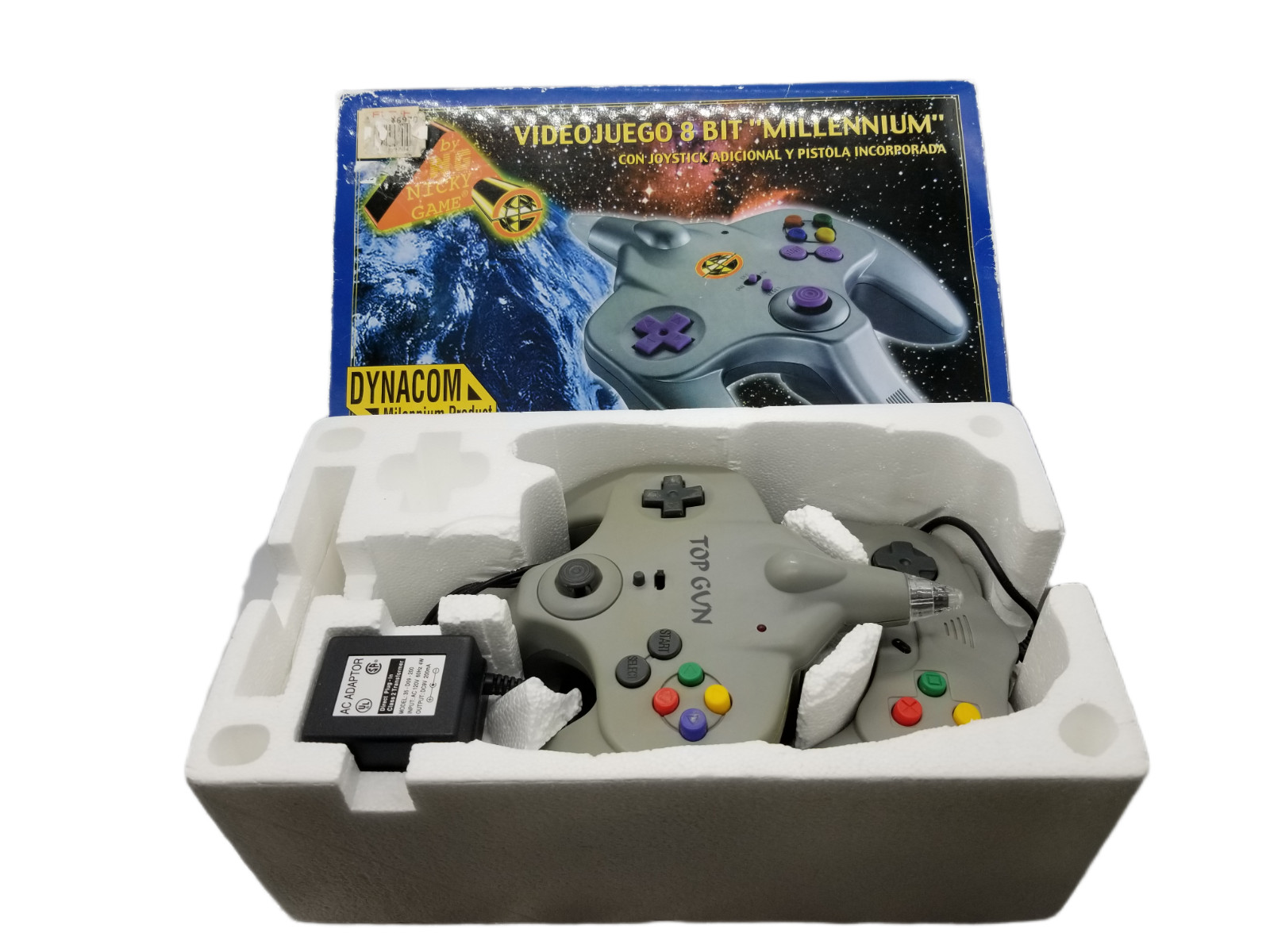 Vintage Dynacom 8-Bit Millennium Console Top Gun System Boxed w/ Manual Rare