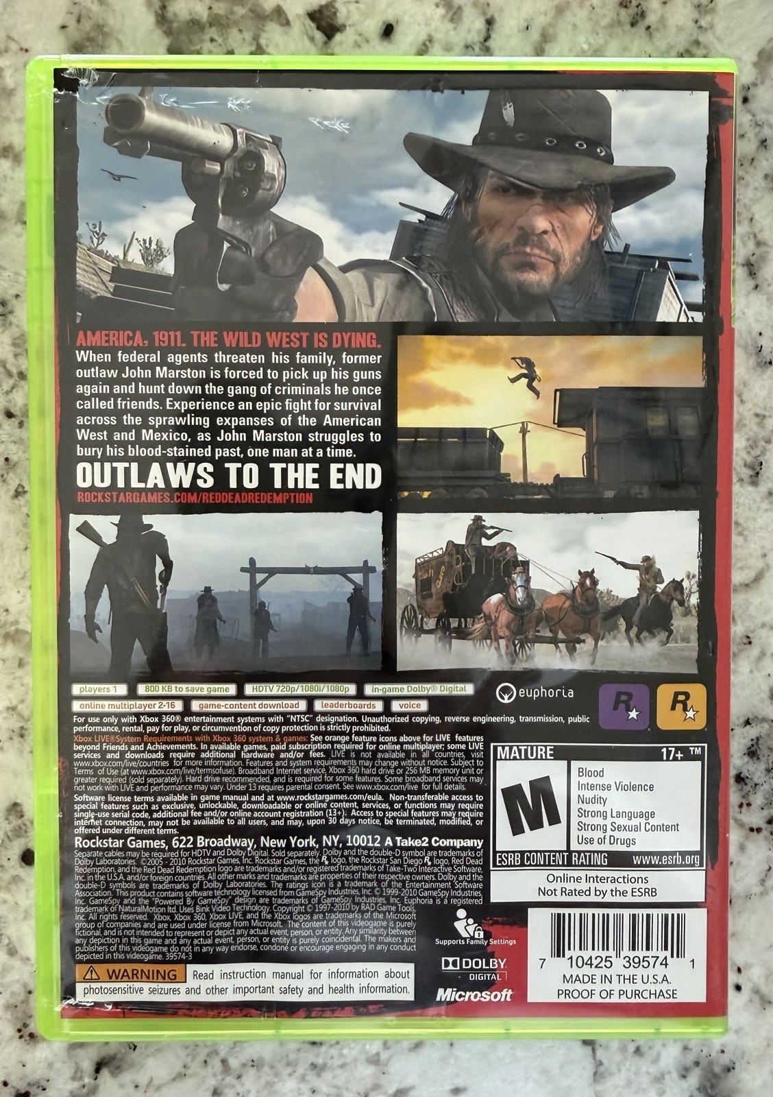 Red Dead Redemption (Microsoft Xbox 360, 2010) Manual & Map included