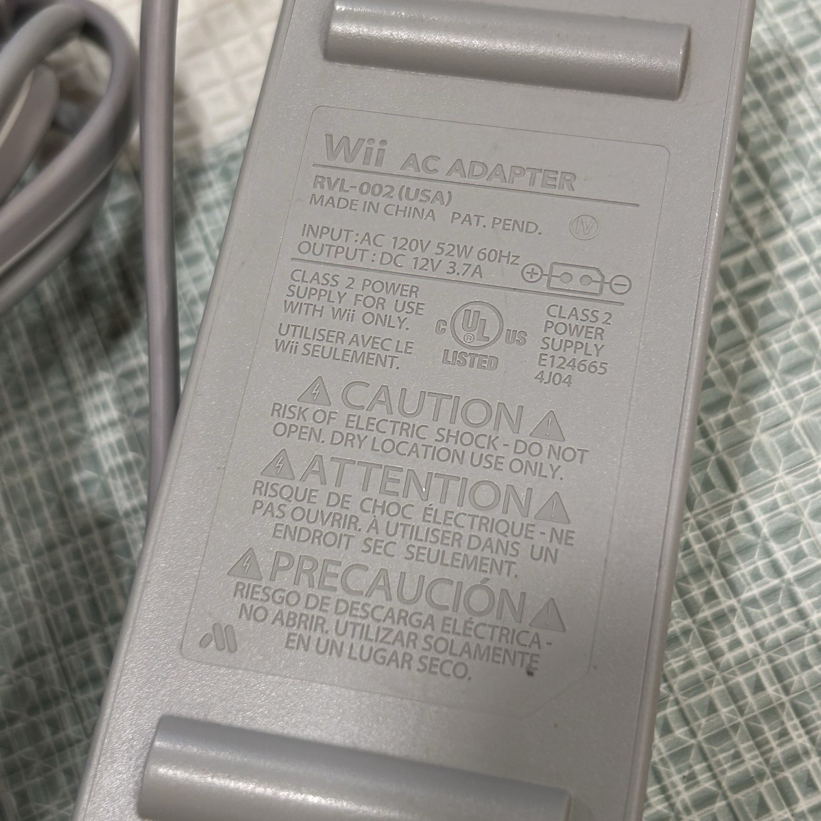 Nintendo Wii OEM Cord Bundle – AC Adapter + AV Cable + Black Sensor Bar TESTED