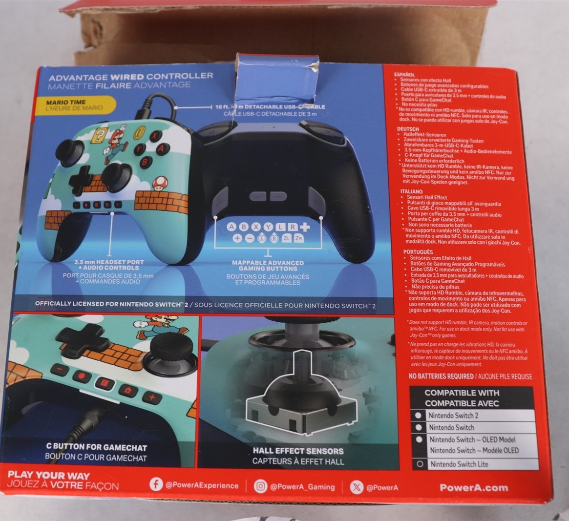 Nintendo Switch 2 Wired Controller Super Mario PowerA Open Box