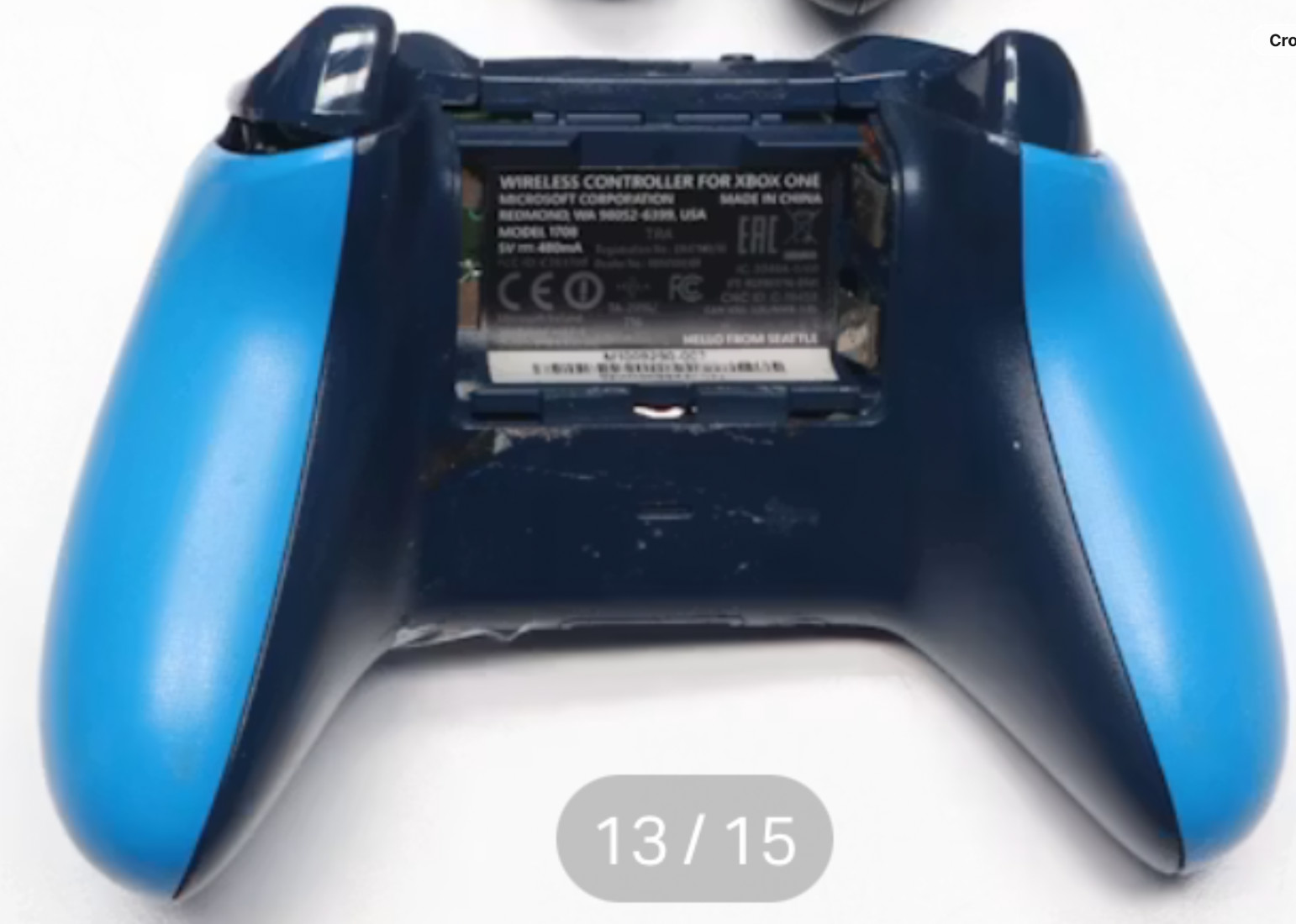 Microsoft Xbox One Wireless Controller Model 1708 Blue Bluetooth PC/iOS/S/X READ