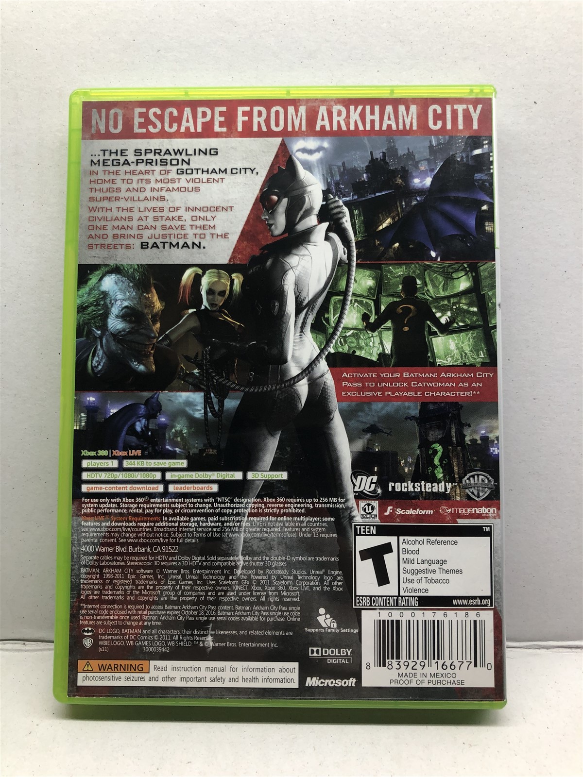 Batman: Arkham City (Microsoft Xbox 360, 2011) Complete Tested Working