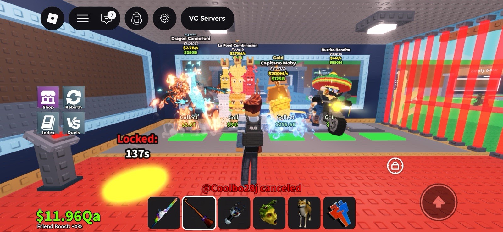 Roblox In-Game Screenshot (Roblox Style) VC Servers Locked 137s