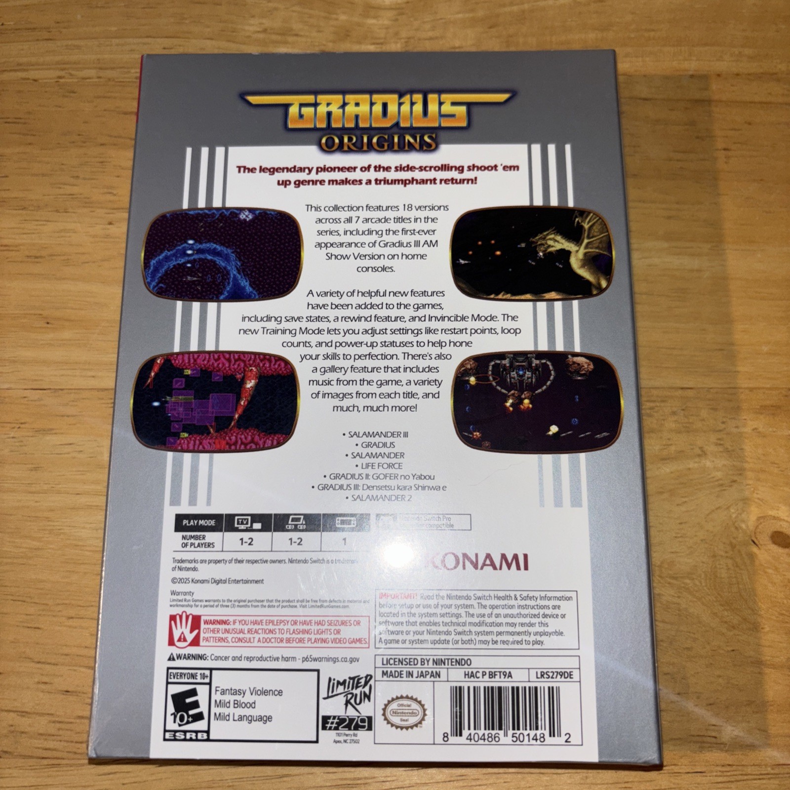 IN HAND! GRADIUS ORIGINS CLASSIC COLLECTORS DELUXE EDITION LIMITED RUN GAMES NEW