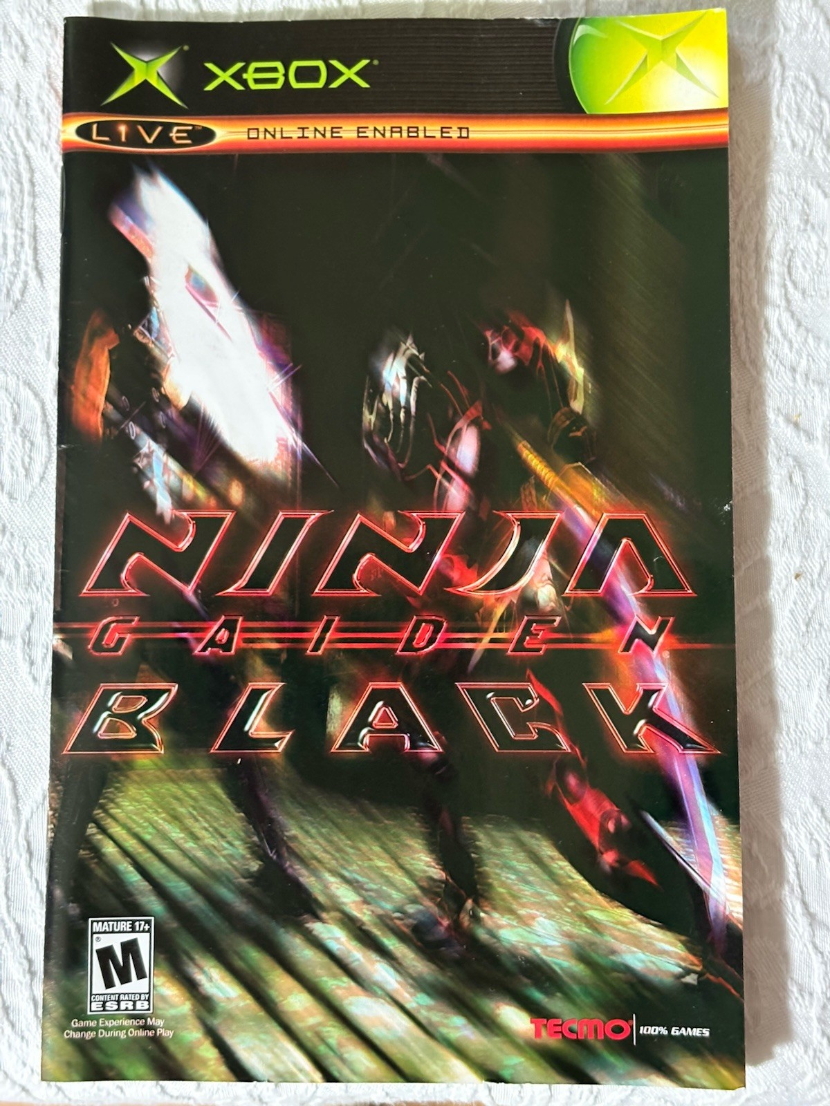 Ninja Gaiden Black Xbox -CIB w/ Reg Card! EXCELLENT, Super Clean Disc