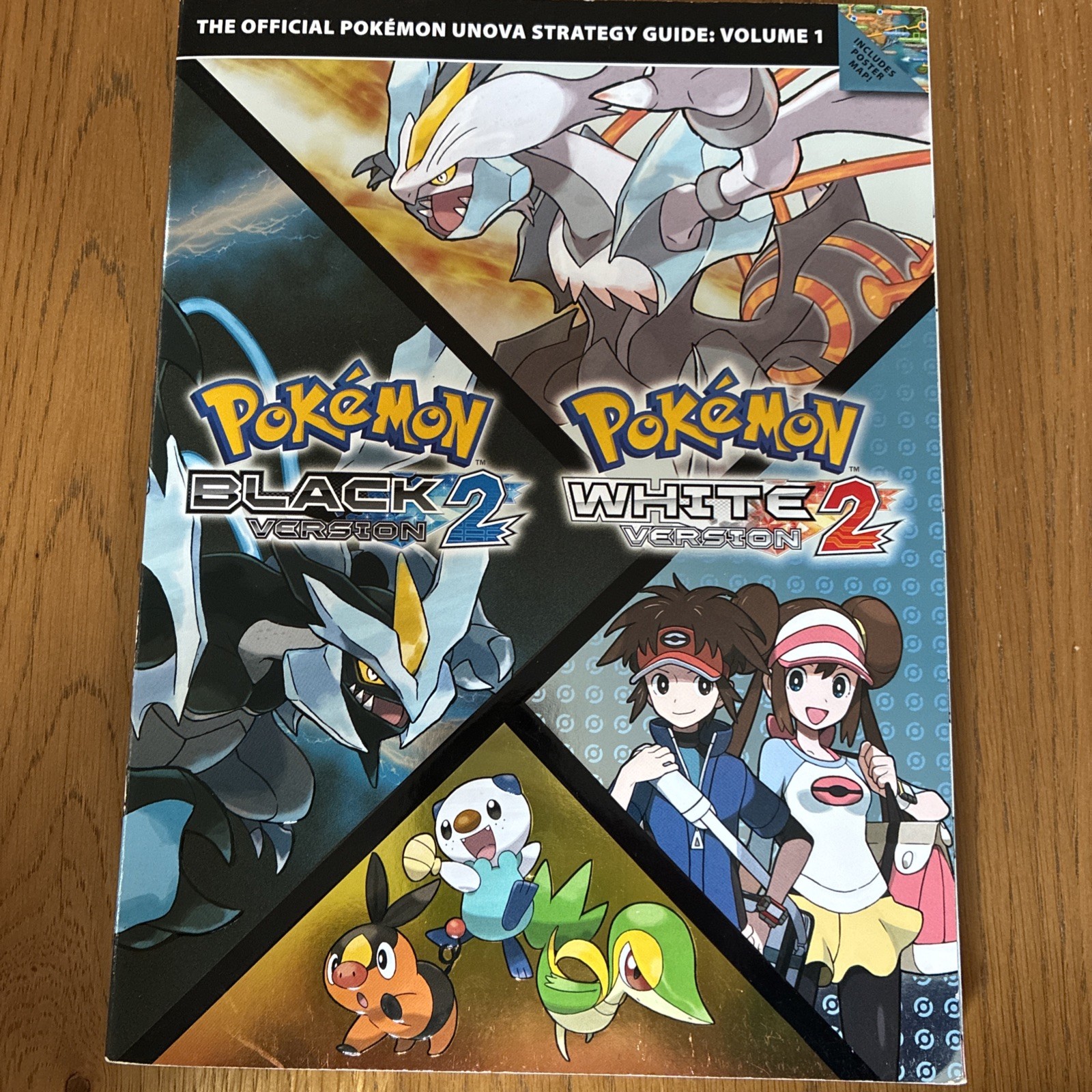 Pokemon Black and White 2 Strategy Guide with poster for Nintendo DS console