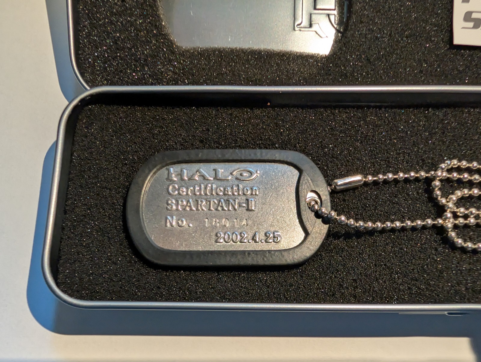 USA SELLER Halo Combat Evolved SPARTAN-II Dog Tag TIn Chain Paper Japan 2002