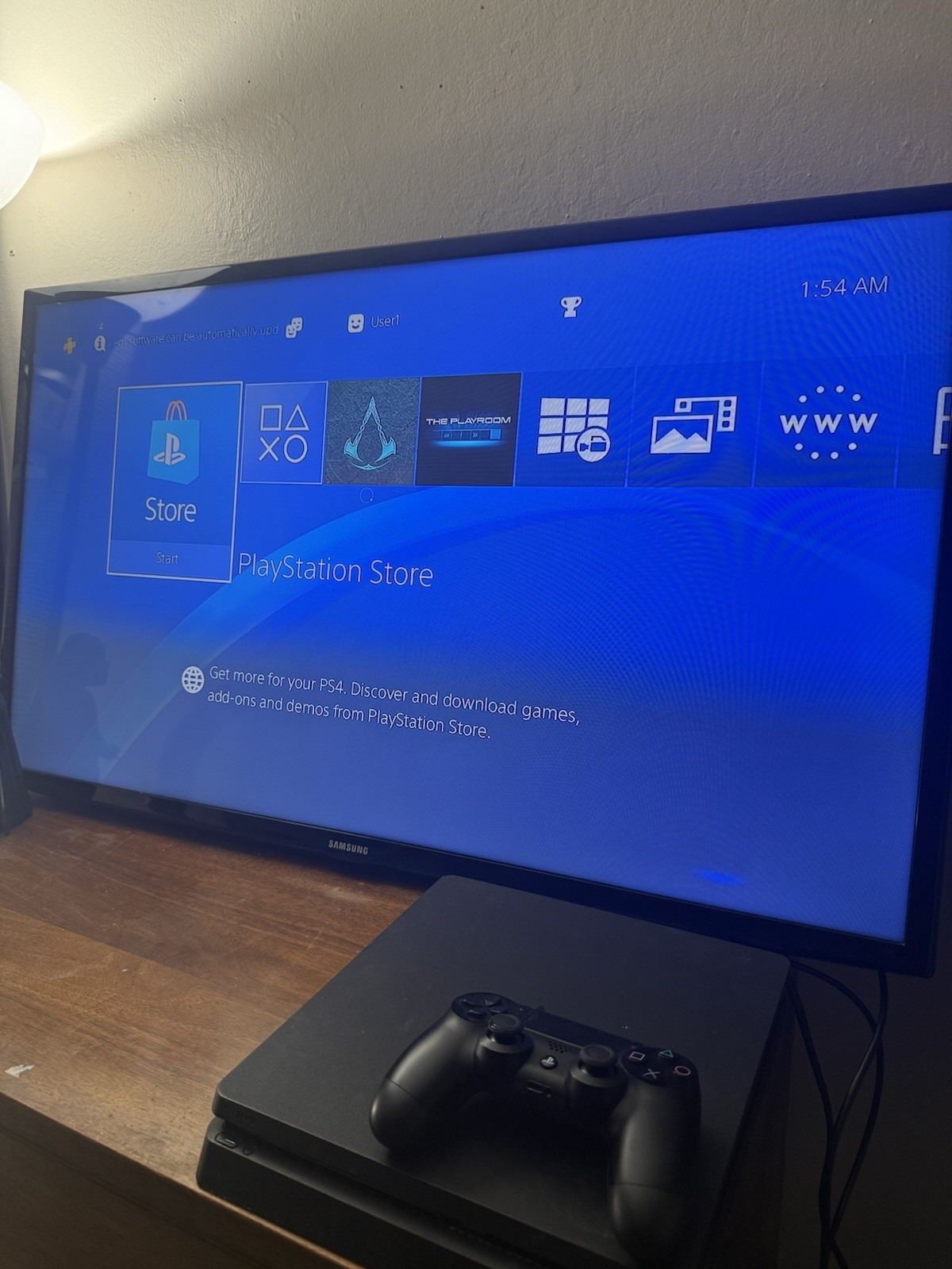 Sony PlayStation 4 Slim 1TB Black Console w/ Controller & Power Cable Tested