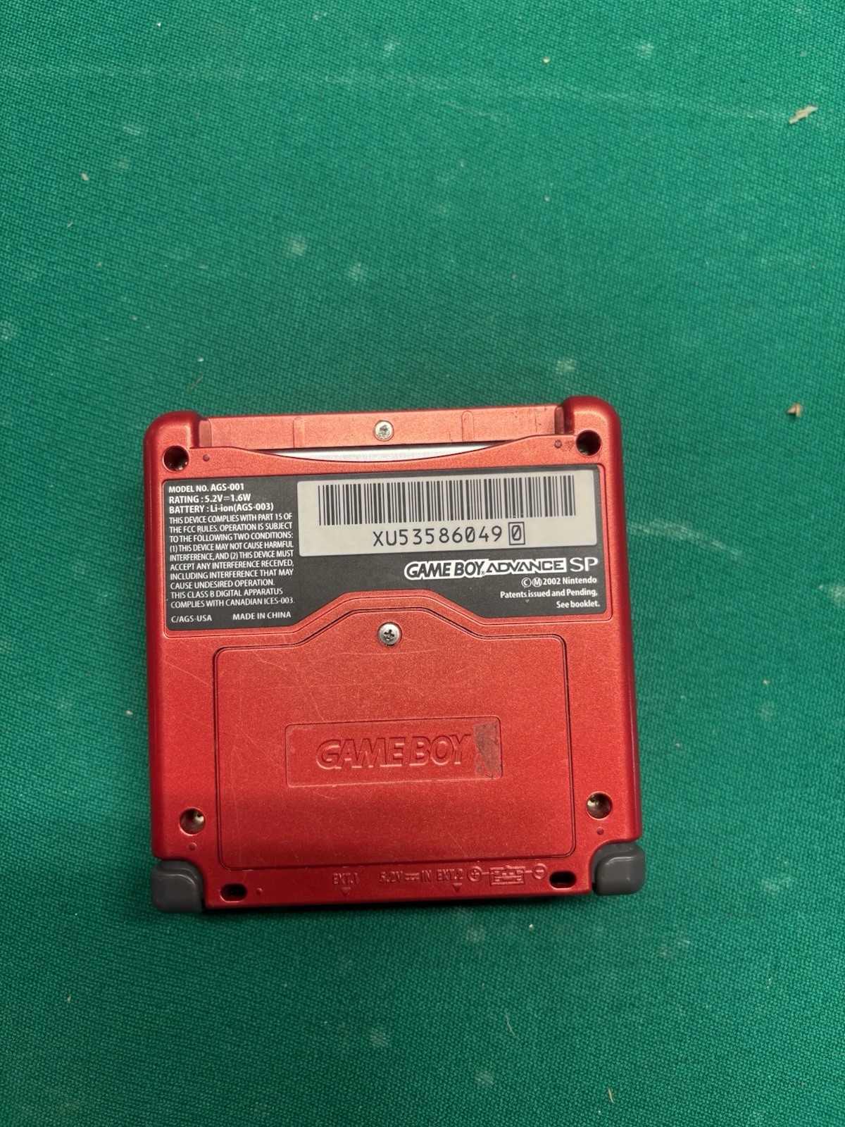 Nintendo Game Boy Advance SP AGS-001 Red Handheld Console