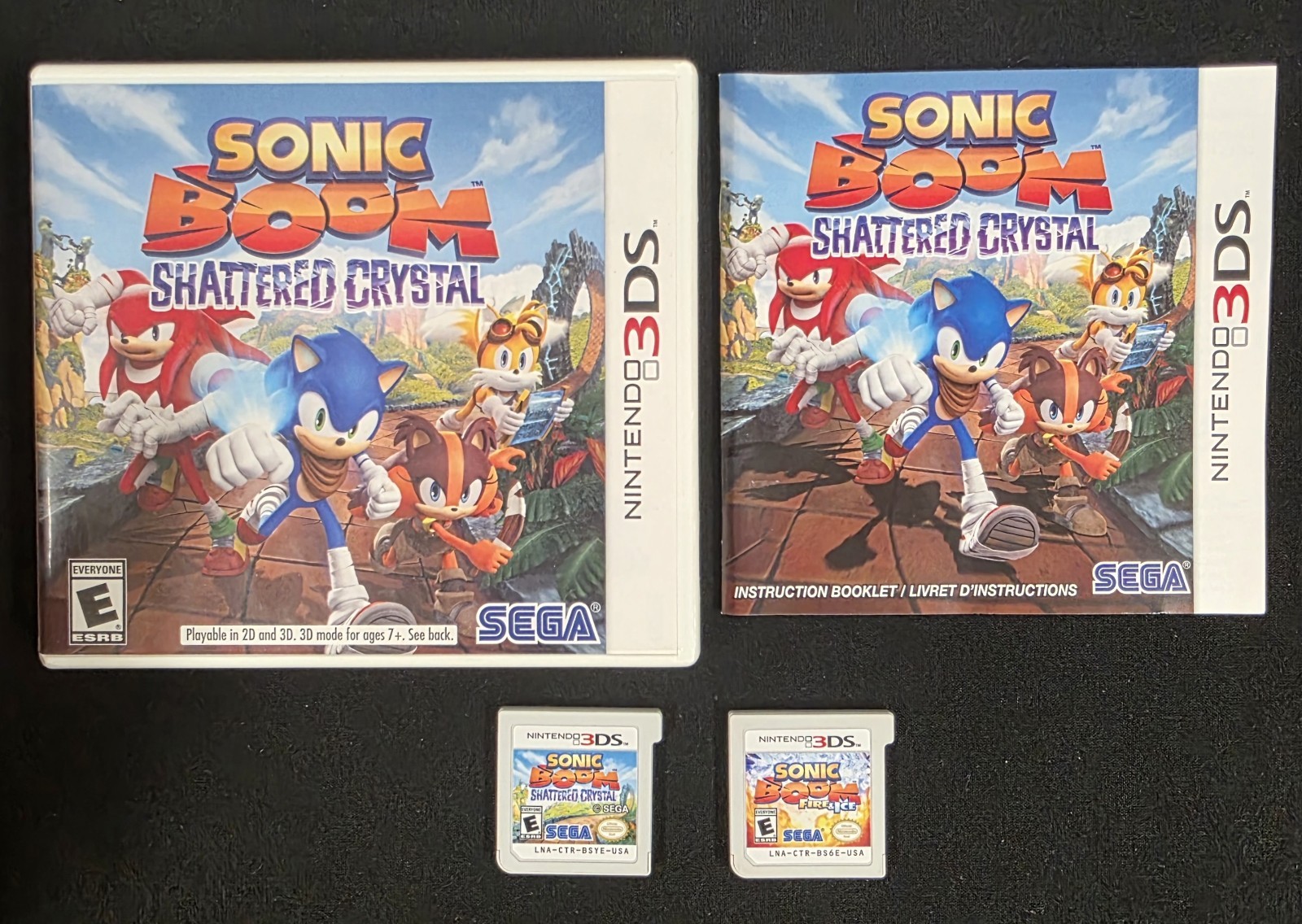 Sonic Boom: Shattered Crystal + Fire & Ice Bundle (Nintendo 3DS) Lot Tested