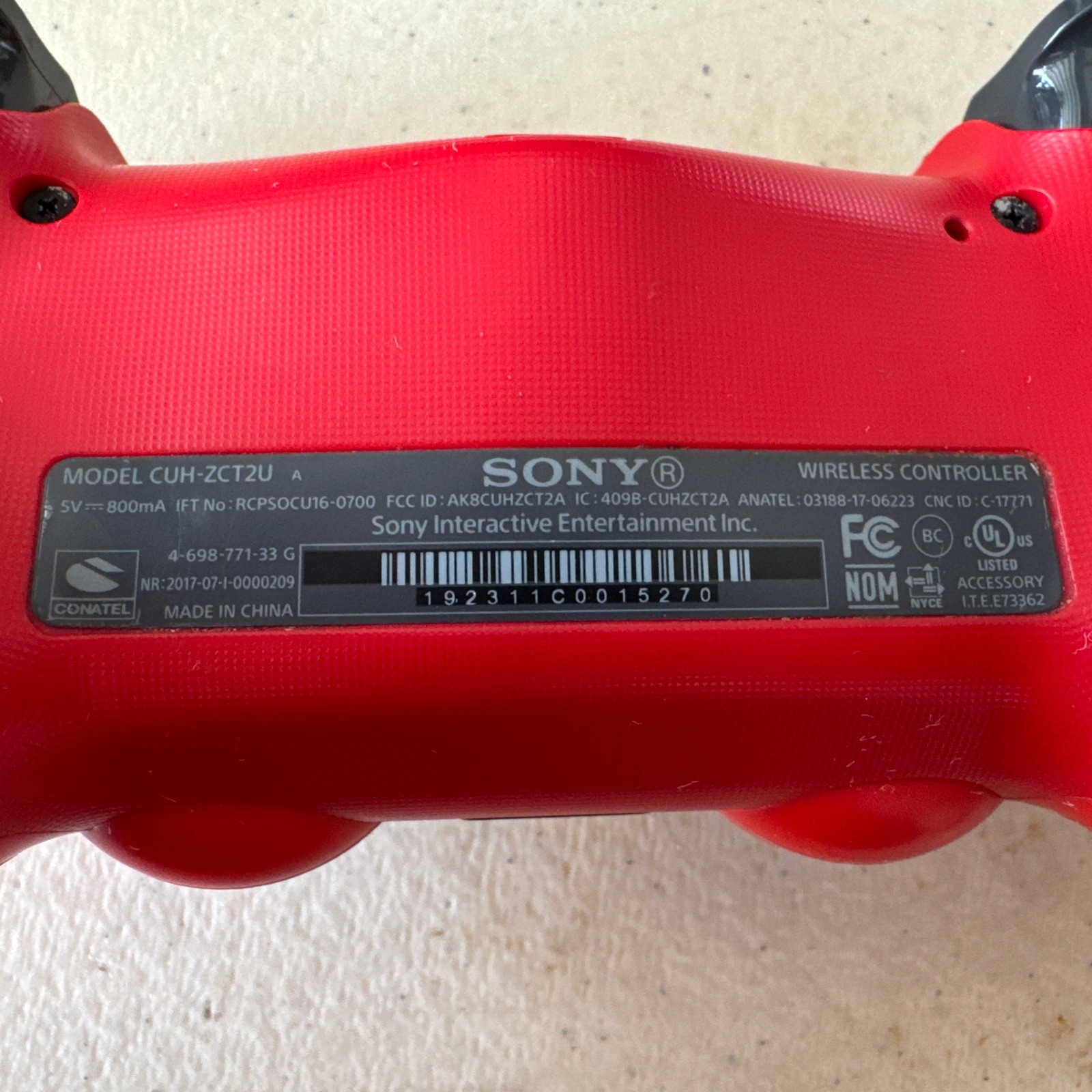 OEM Sony PlayStation 4 PS4 DualShock Wireless Controller Red CUH-ZCT2U