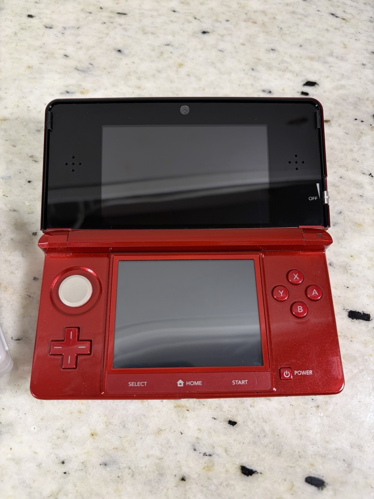Nintendo 3DS Flame Red Console Bundle w/ Charger, Stylus & 2GB SD Card Tested