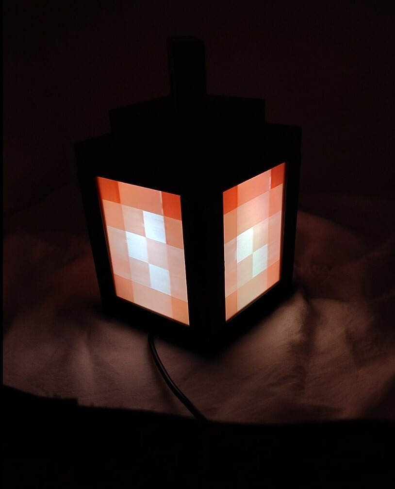 3D Pixel Custom Lantern Photo Multi-Color Minecrafts Game Night Light Lamp