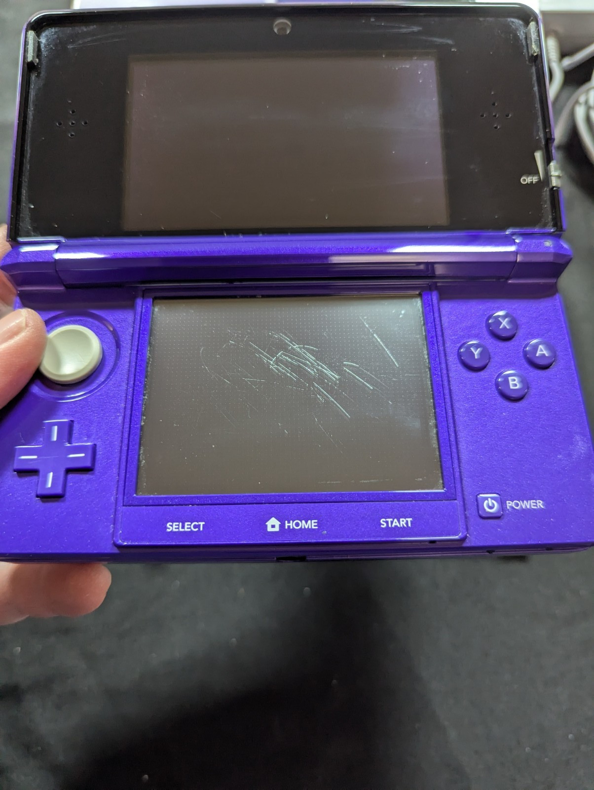 Nintendo 3DS Midnight Purple Handheld Console CIB Matching Serials US