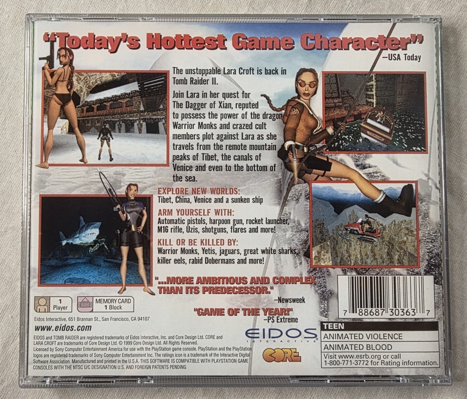 Tomb Raider II Greatest Hits (1997) Sony PlayStation Complete Tested And Working