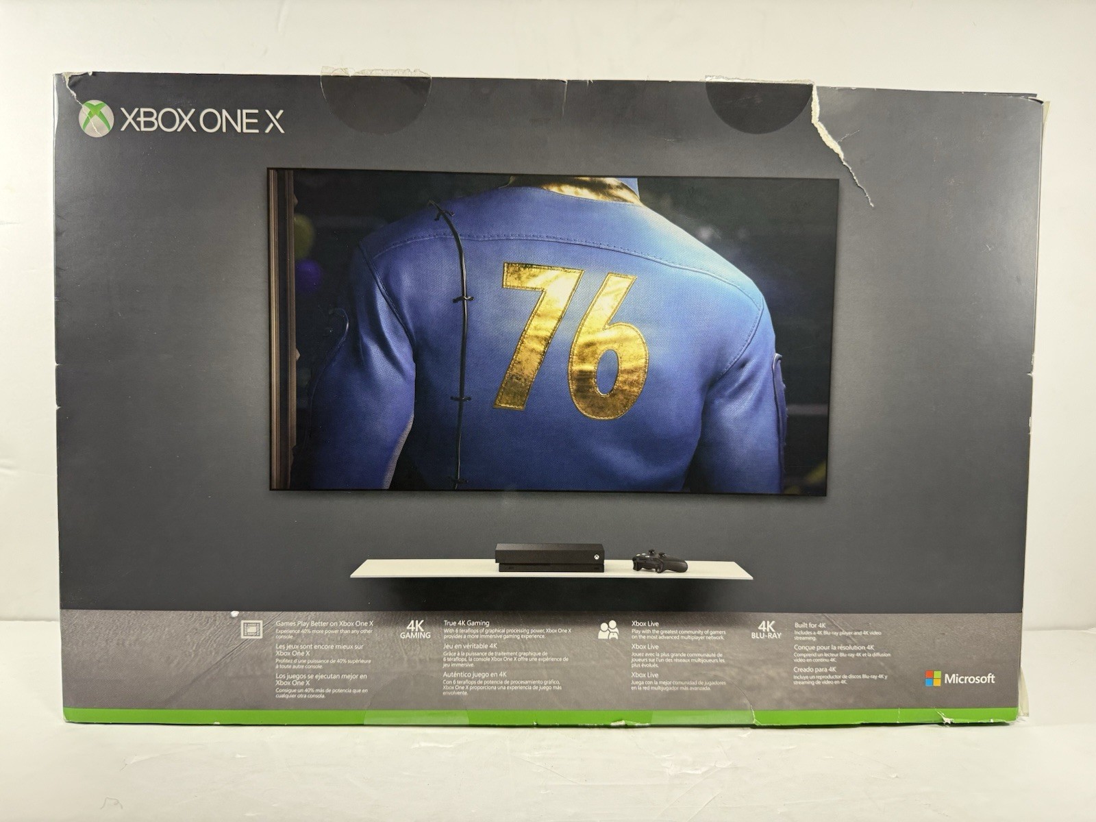 Microsoft Xbox One X Console 1TB Black + Controller & Cables – Fallout 76 Bundle