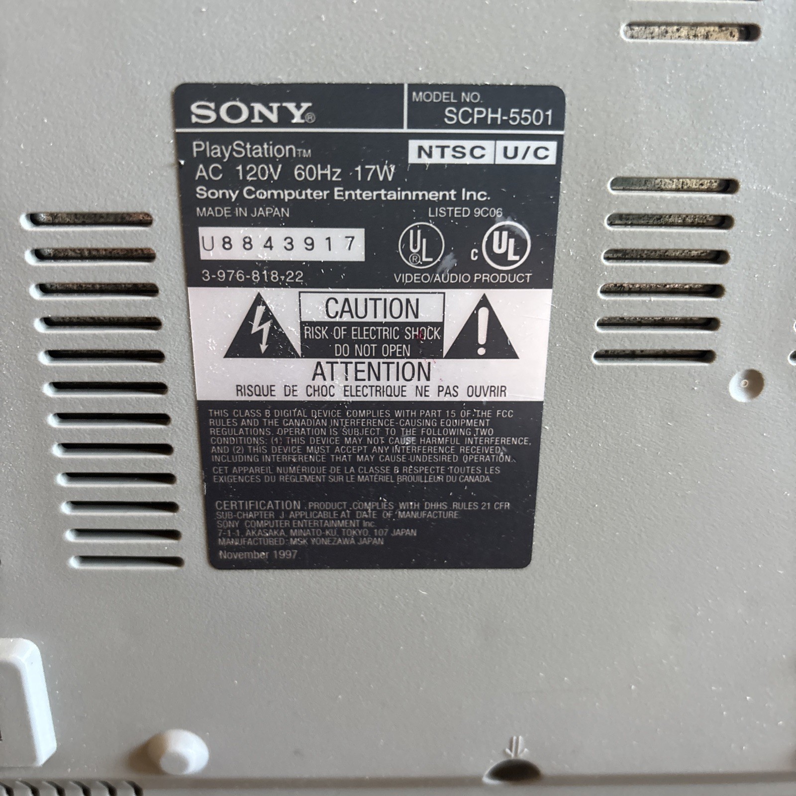 Sony PlayStation Classic Gray Console not tested