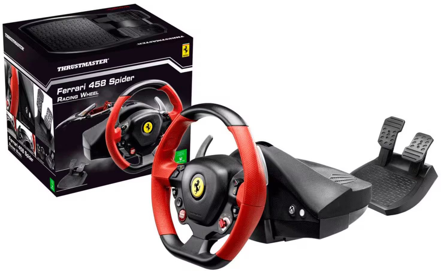 Thrustmaster – Ferrari 458 Spider Racing Wheel for Xbox One – Black/Red/Yellow