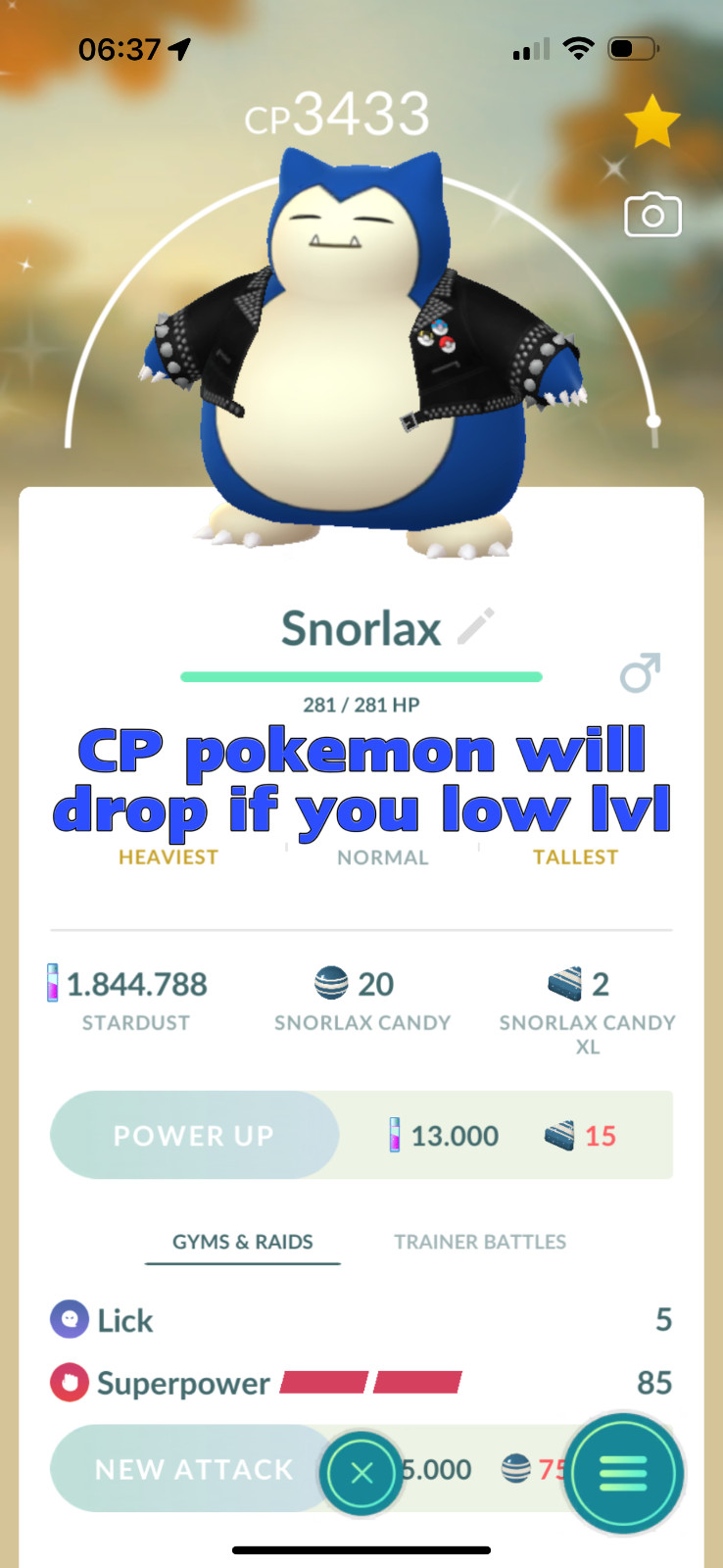 Pokémon Go Shiny Snorlax wearing a studded jacket (Fukuoka) – Trade 20k stardust