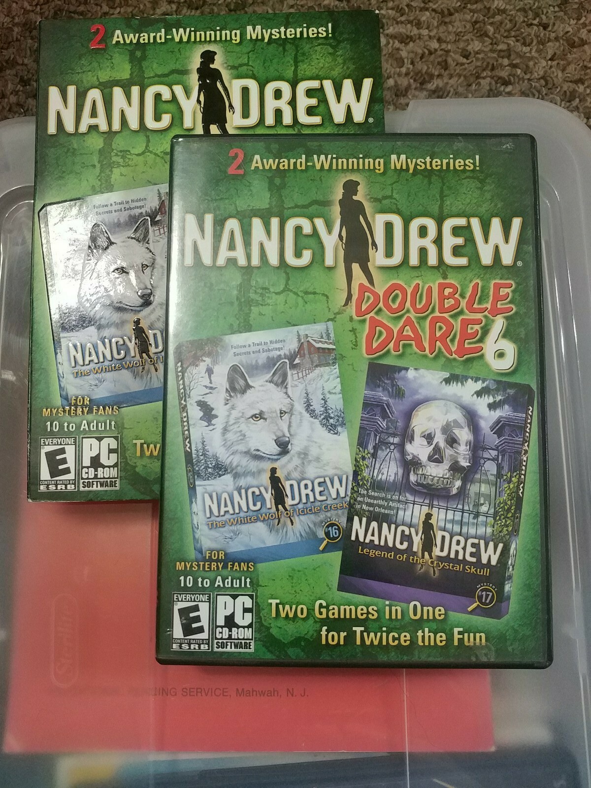 Nancy Drew Double Dare 6: #16 White Wolf/#17 Crystal Skull-HER Interactive-PC CD