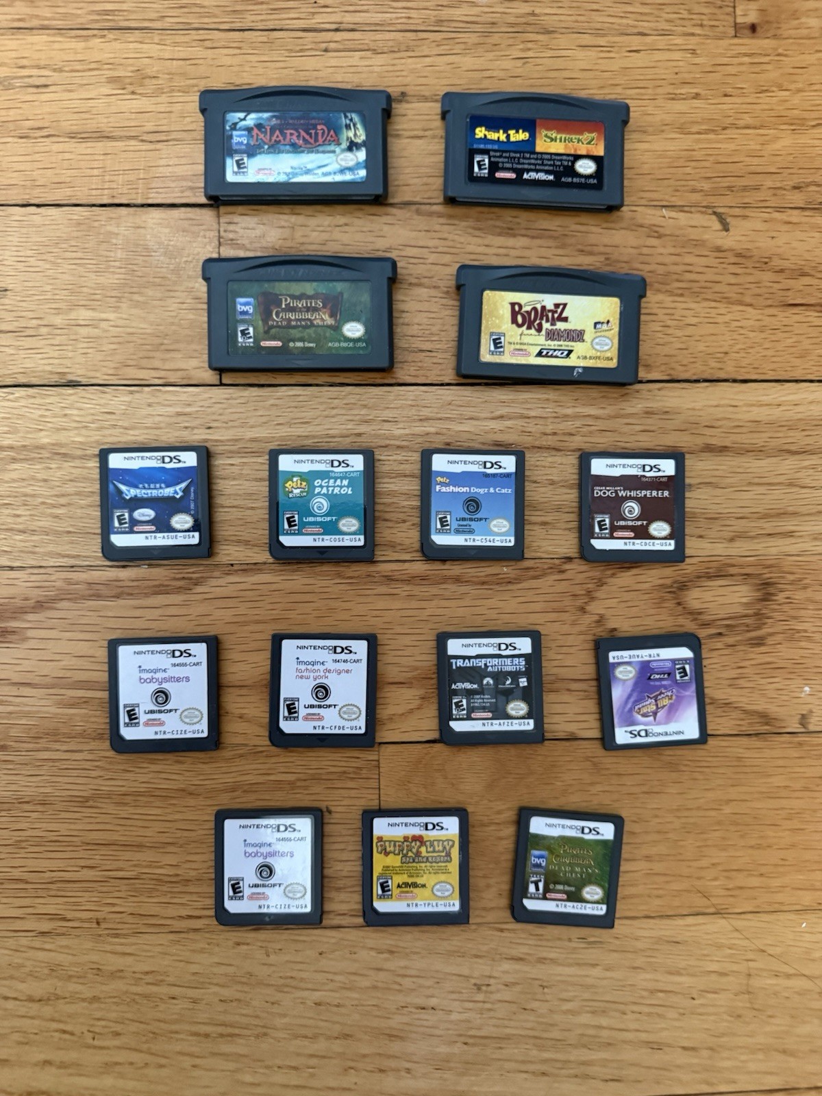 Nintendo DS & GBA Games Bundle Lot Of 15 Transformers Spectrobes Bratz Pirates