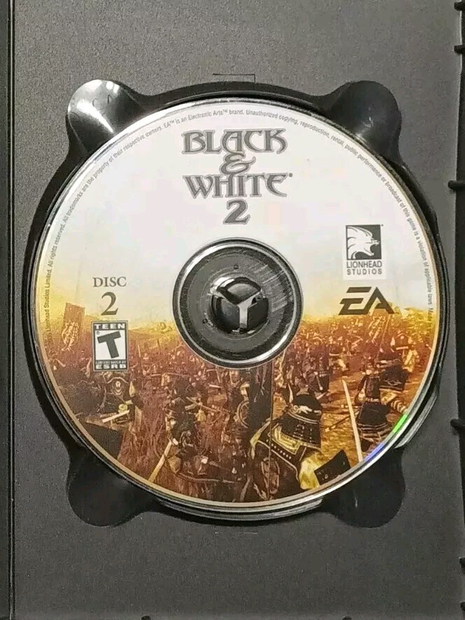 EA Black & White 2 PC Game CD-ROM (2005) Disc 2 and Disc 3 ONLY w/Case NO Manual