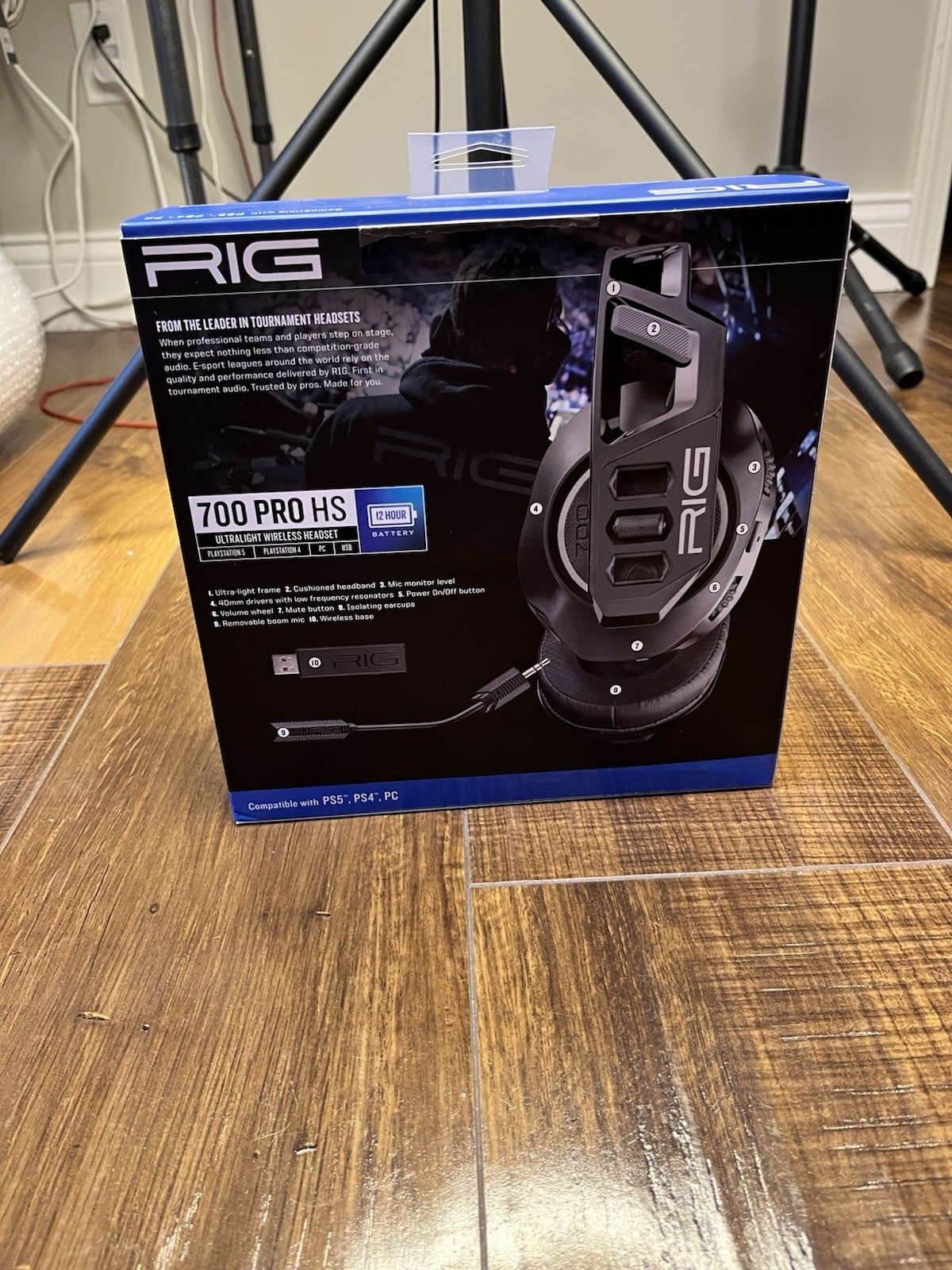 Nacon Rig 700 Pro HX Wireless Ultralight Bluetooth Gaming Headphones Black