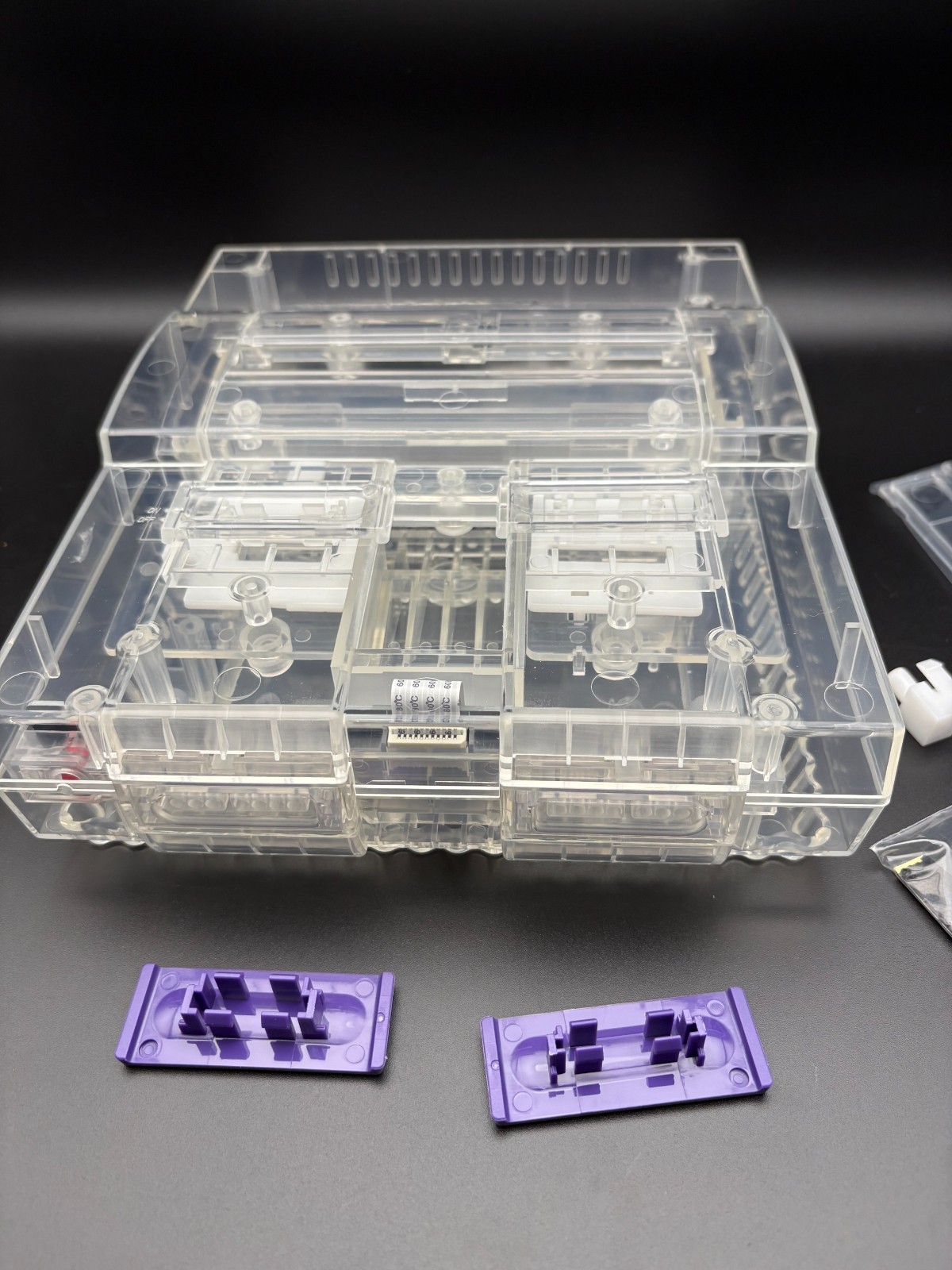 BITFUNX SNES Replacement Shell Clear, Clear Black, Clear Purple – USA Seller