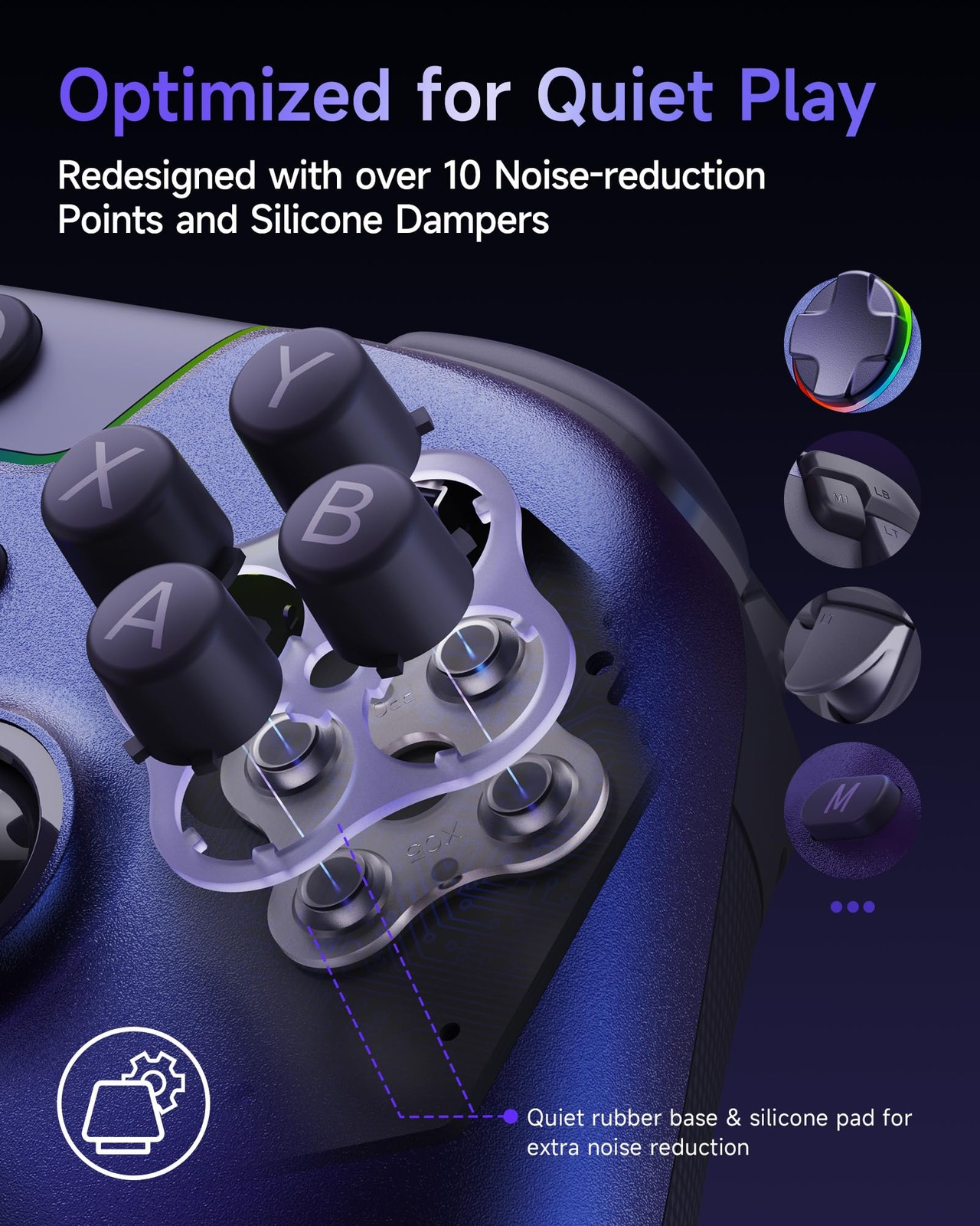 EasySMX X05Pro Wireless Controller for PC – Ergonomic SkinLike Grip, QuietTou…
