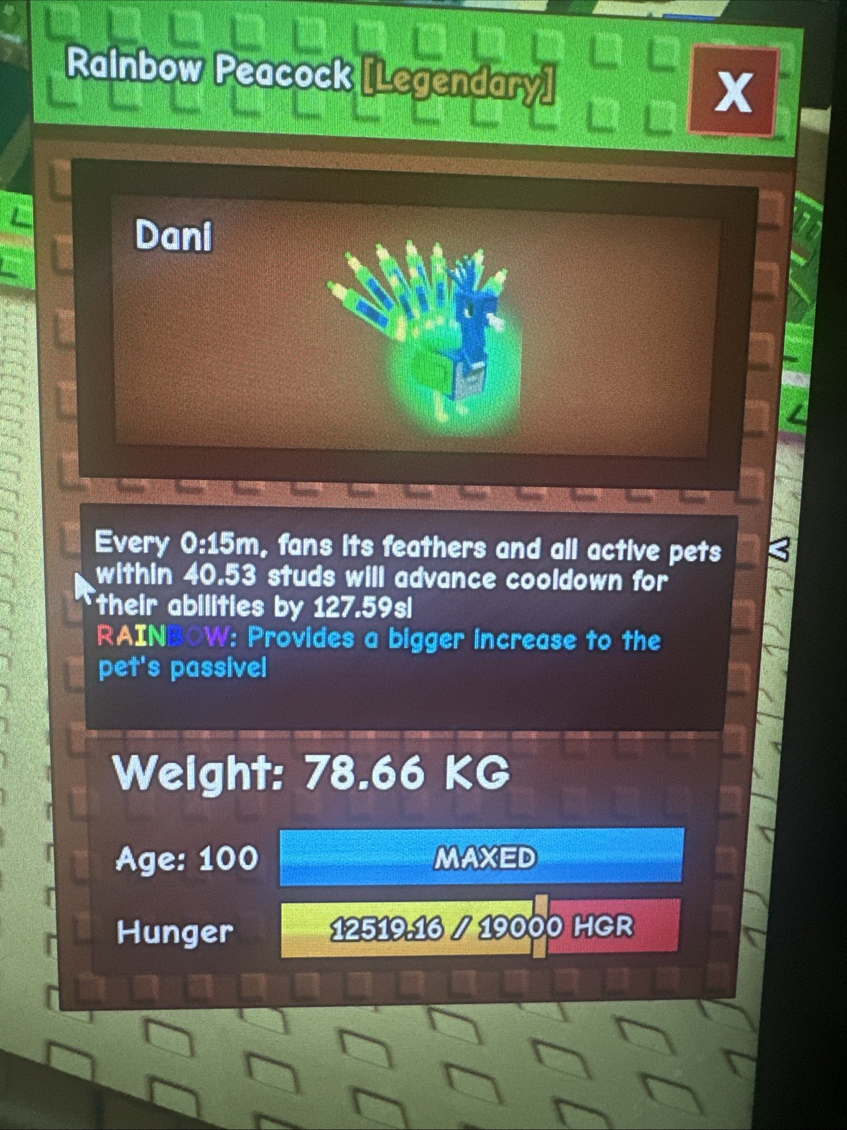 Grow a Garden 15sec Peacock Instant Delivery