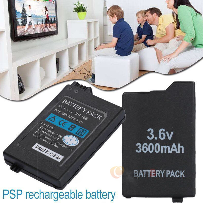 For PSP Slim 2000 3000 2001 Rechargeable Replacement Battery 3600mAh/WallCharger